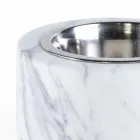 Hunde- und Katzenschale aus weißem Carrara-Marmor Made in Italy - Ciotta Viadurini