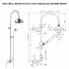 Messing-Duschsäule mit Duschkopf und Abs-Handbrause Made in Italy - Rimo Viadurini
