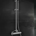 Messing-Duschsäule mit rundem ultradünnen Duschkopf Made in Italy - Merio Viadurini