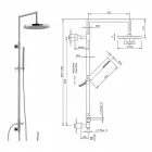 Duschsäule aus verchromtem Messing mit Bauchmuskel-Handbrause made in Italy - Selvio Viadurini