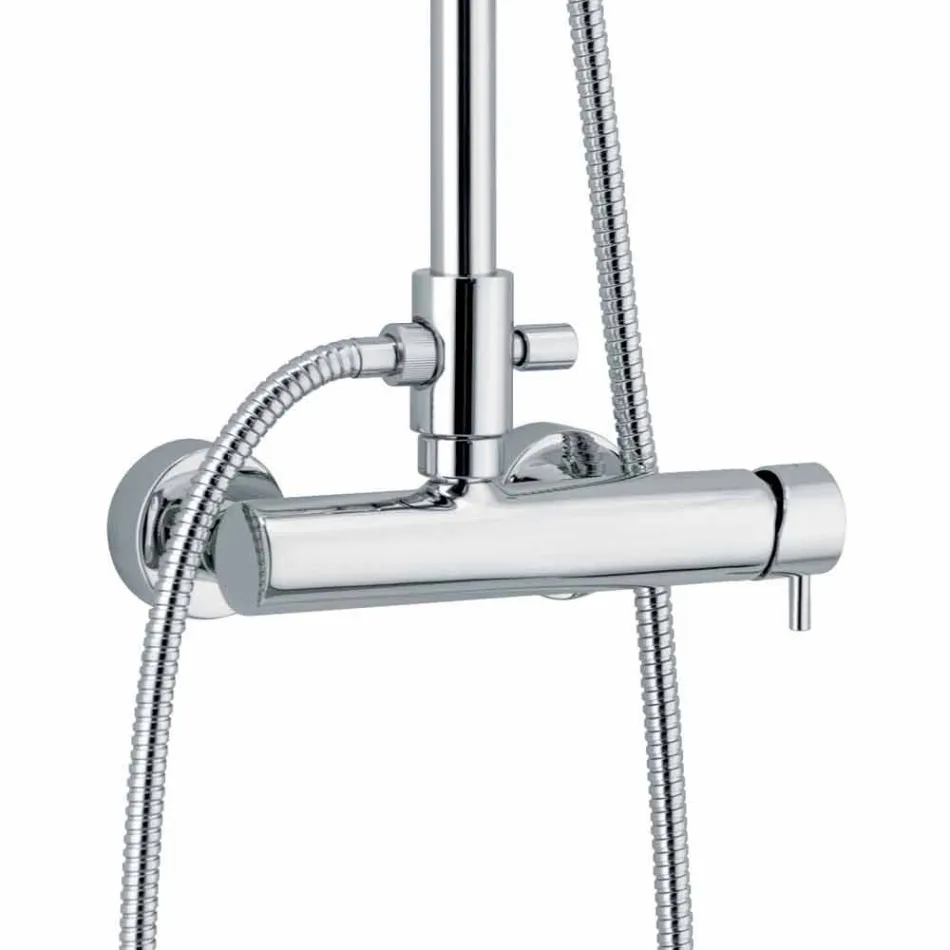 Duschsäule in quadratischem Design aus verchromtem Messing Made in Italy - Padula Viadurini