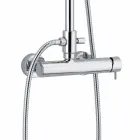 Duschsäule in quadratischem Design aus verchromtem Messing Made in Italy - Padula Viadurini