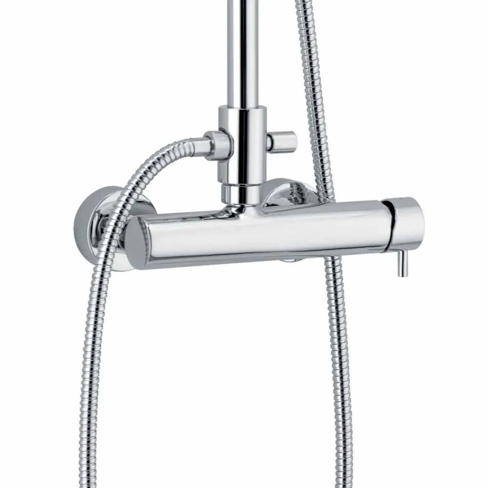 Duschsäule in quadratischem Design aus verchromtem Messing Made in Italy - Padula Viadurini