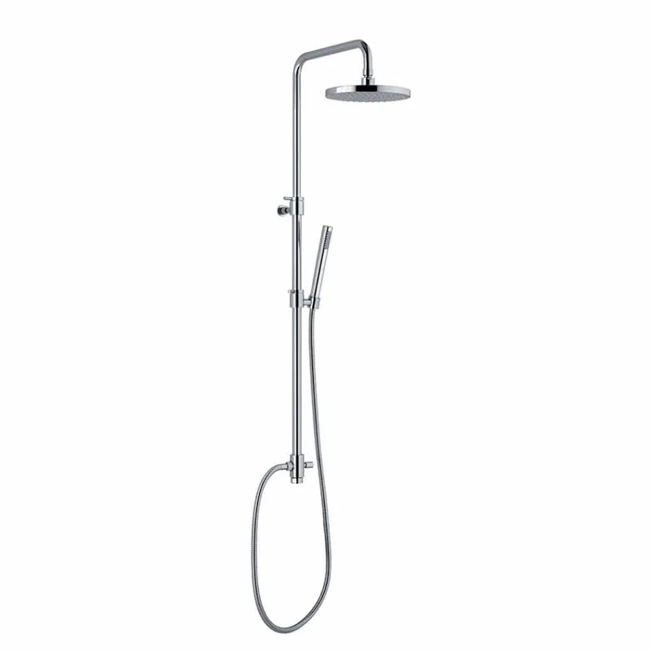 Teleskopische und verstellbare Duschsäule aus verchromtem Messing Made in Italy - Naspo Viadurini