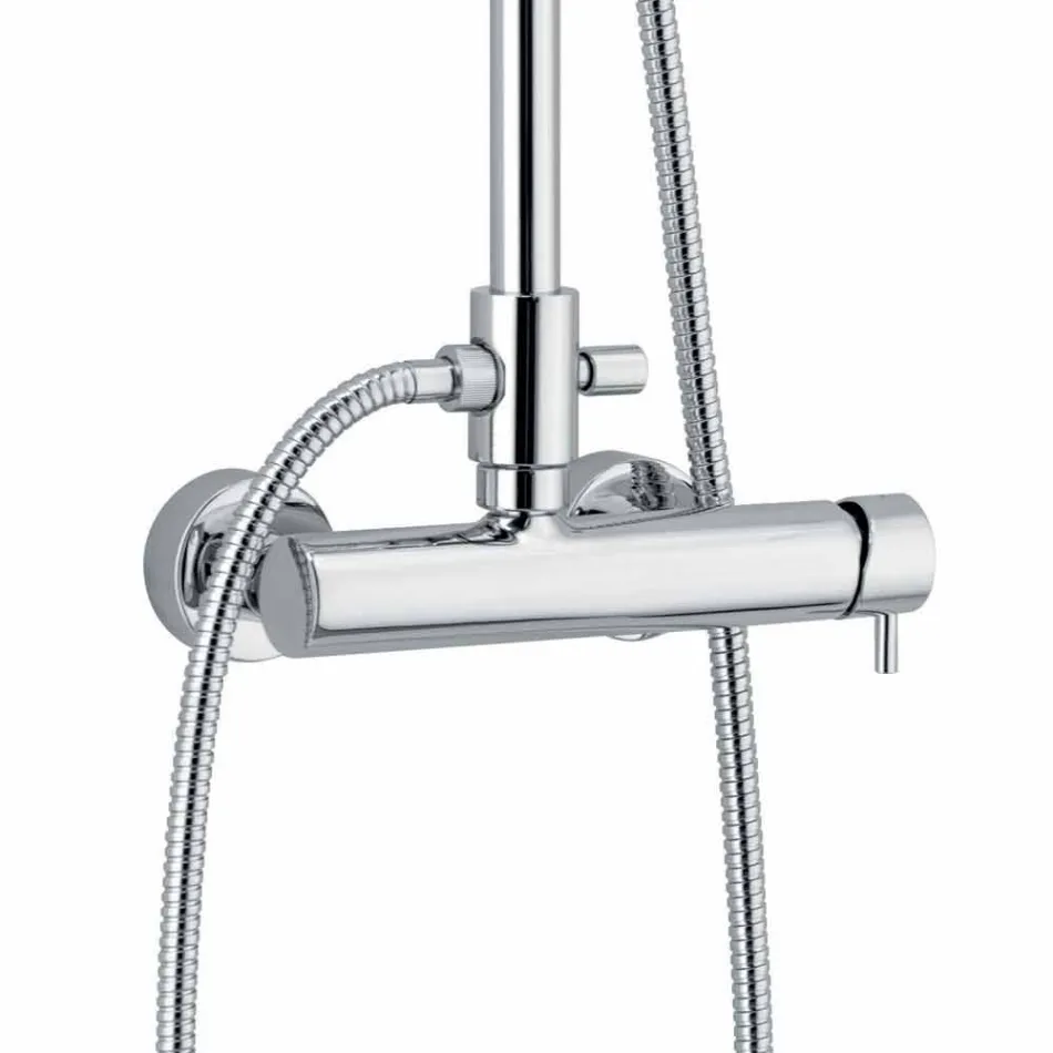 Einhebel-Duschsäule in Messing-Chrom-Finish Made in Italy - Padula Viadurini