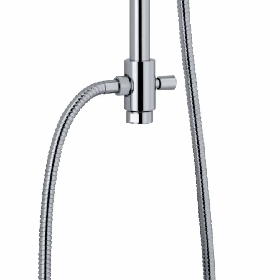 Teleskop-Duschsäule aus Messing mit rundem Duschkopf Made in Italy - Lenio Viadurini