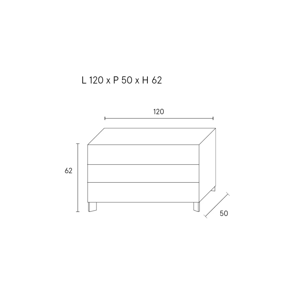 Kommode mit 3 Schubladen aus lackierter Spanplatte - Gemelli Viadurini