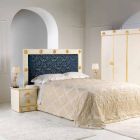 Bedside 2 Holzschubladen mit geformten Noppen Rosen Renoir Viadurini
