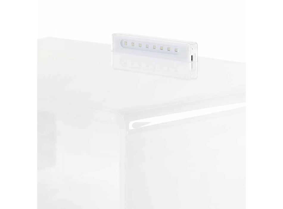 Weißer Nachttisch mit LED-beleuchtbarem Touch-Licht Adelia Viadurini