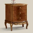 Nachttisch aus Holz mit 3 Schubladen Made in Italy - Chantilly Viadurini