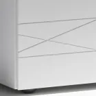 Nachttisch mit 1 Schublade aus lackierter Spanplatte - Leone Viadurini