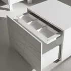 Nachttisch mit 1 Schublade aus lackierter Spanplatte - Leone Viadurini