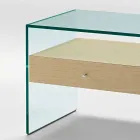 Nachttisch in modernem Design aus extra klarem Glas Made in Italy - Secret Viadurini