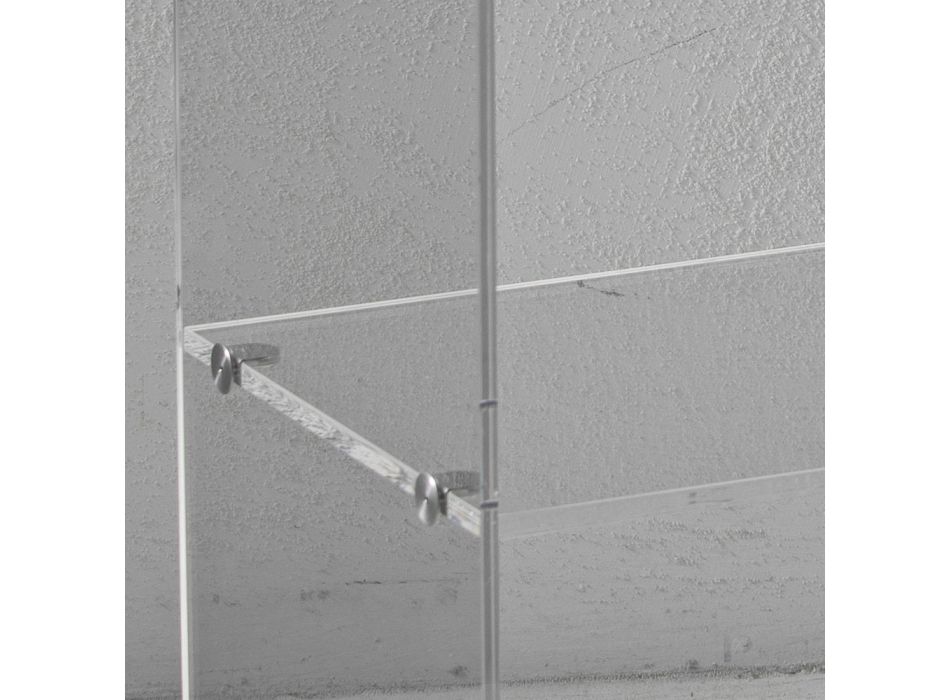 Nachttisch aus transparentem Acrylkristall mit Designregal - Minervo Viadurini