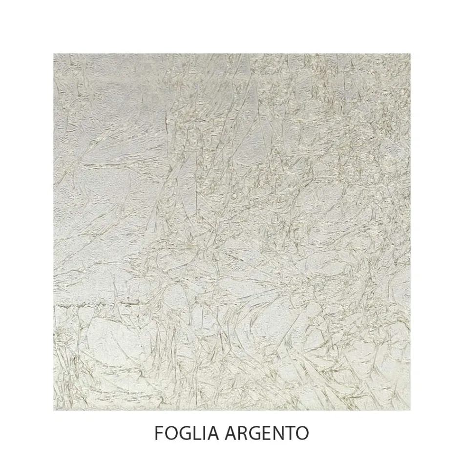 Nachttisch aus Massivholz mit Blattsilber-Finish, hergestellt in Italien – Brügge Viadurini