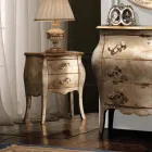 Nachttisch aus Lindenholz mit 2 Schubladen, hergestellt in Italien – Bled Viadurini