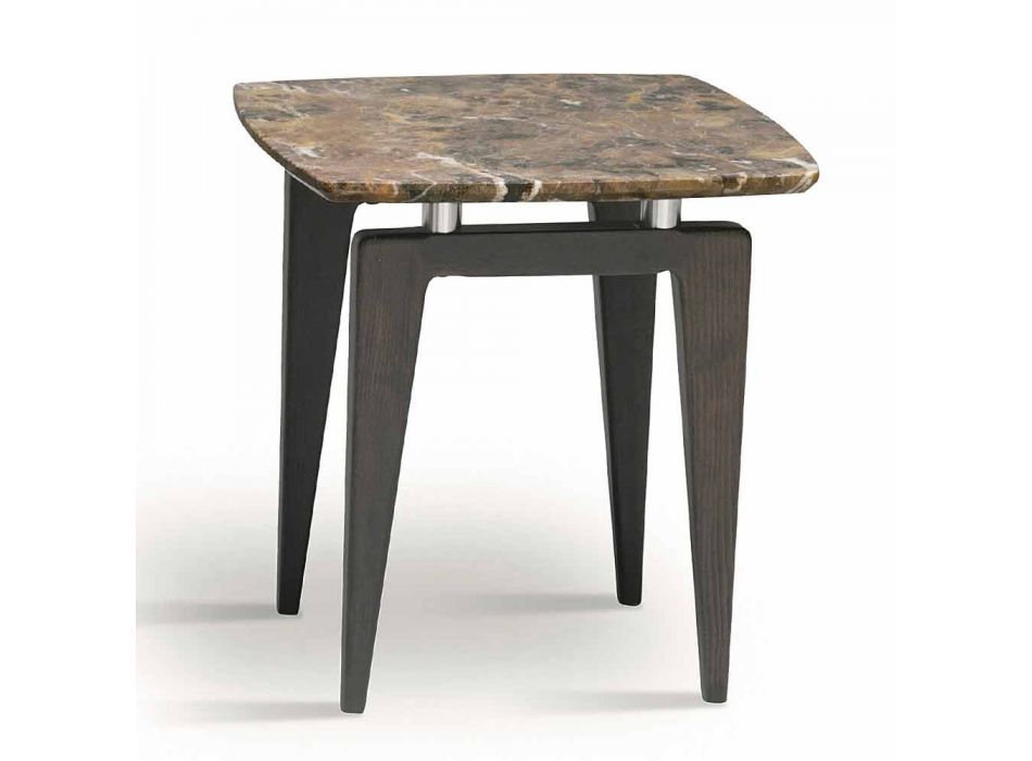 Marmor Nachttisch mit Holzstruktur, hohe Qualität Made in Italy - Raise Viadurini
