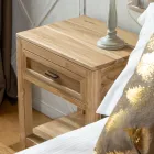 Nachttisch aus massivem Teakholz mit 1 Schublade - Penca Viadurini