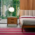 Moderner Nachttisch 2 Schubladen in Antik-Eiche, B 60 x T 42 cm, Margo Viadurini