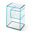 Nachttisch aus extra klarem Glas 2 Dimensionen Made in Italy - Linzy Viadurini