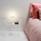 Transparenter Nachttisch mit LED-beleuchtbarem Touch-Licht Adelia Viadurini