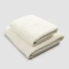 Komplettes Set aus Gesichtshandtuch und Gästehandtuch aus Frottee-Leinen-Mischung – Kelim Viadurini