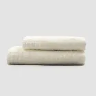 Komplettes Set aus Gesichtshandtuch und Gästehandtuch aus Frottee-Leinen-Mischung – Kelim Viadurini