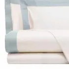 Satin Sheet Set für Doppelbett mit farbigen Kanten - Hyazinthe Viadurini