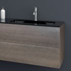 Zusammensetzung 2 Hängende Badezimmermöbel aus Mdf Platin lackiert 120 cm - Renga Viadurini