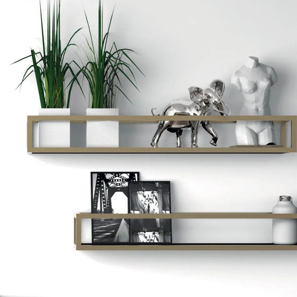 Zusammensetzung 5 freistehende Badezimmermöbel aus Metall, Ecolegno und Luxussteinzeug - Cizco Viadurini