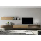 Moderne Wandkomposition in nordischer geknoteter Eiche und Eisenausführung – Iselin Viadurini