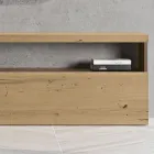 Moderne Wandkomposition in nordischer geknoteter Eiche und Eisen-Finish – Siri Viadurini