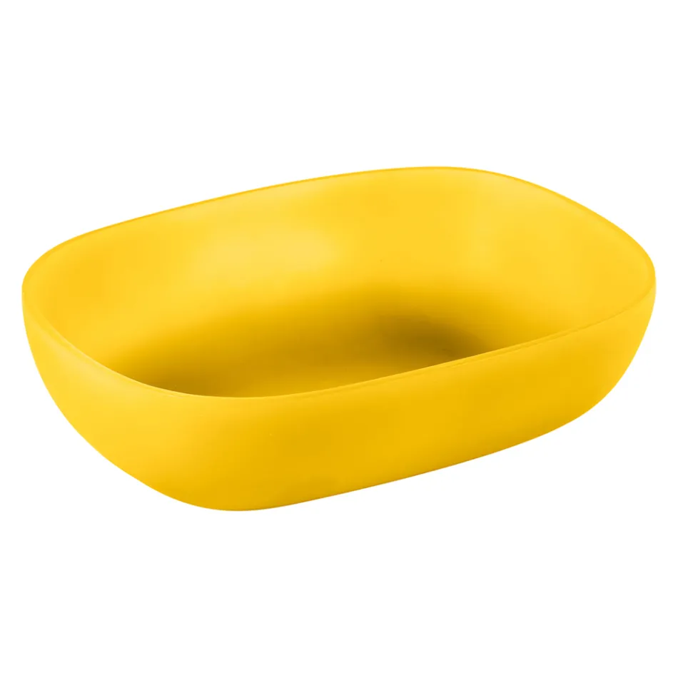 Gelbe Badezimmermöbel-Komposition mit farbigen Accessoires - Sylviane Viadurini