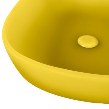 Gelbe Badezimmermöbel-Komposition mit farbigen Accessoires - Sylviane