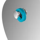 Blaue Badezimmerkomposition mit Teak-Bodenschrank und Zubehör - Sylviane Viadurini