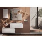 Badezimmerkomposition komplett mit Waschbecken, kratzfestem Sockel und Spiegel, hergestellt in Italien – Dream Viadurini
