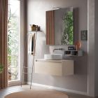 Badezimmerkomposition komplett mit Waschbecken, Spiegel und Sockel, hergestellt in Italien – Dream Viadurini