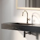 Badezimmerkomposition komplett mit Spiegel und Doppelwaschbecken, hergestellt in Italien – Palom Viadurini