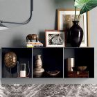 Badezimmerkomposition komplett mit Spiegel, Waschbecken, Sockel und Platte, hergestellt in Italien – Palom Viadurini