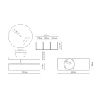 Badezimmerkomposition komplett mit Spiegel, Waschbecken, Sockel und Platte, hergestellt in Italien – Palom Viadurini