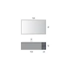 Badezimmer-Kombination mit 1 Unterschrank mit 1 Schublade und offenem Fach sowie Spiegel - Titan Viadurini