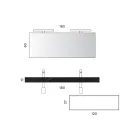 Badezimmer-Kombination mit 1 weißer Schublade, Spiegel und Marquina HPL-Regal - Velaria Viadurini