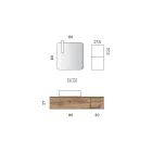 Badezimmerausstattung mit 2 Eichenschubladen, Keramikwaschbecken und Spiegel - Titan Viadurini