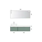 Badezimmer-Kombination mit 2 Schubladen, Calacatta-Keramikwaschbecken und Spiegel - Orione Viadurini