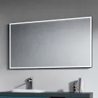 Badezimmerausstattung mit 4 Schubladen in Avio-Blau, Spiegel und Waschbecken - Velaria Viadurini