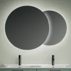 Badezimmerausstattung mit 4 salbeigrünen Schubladen, Spiegel und Waschbecken - Magnolia Viadurini