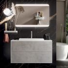 Badezimmerkomposition mit Sockel, Spiegel und Waschbecken aus Kunstharz, hergestellt in Italien – Kilos Viadurini
