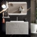 Badezimmerkomposition mit Sockel, Spiegel und Waschbecken aus Kunstharz, hergestellt in Italien – Kilos