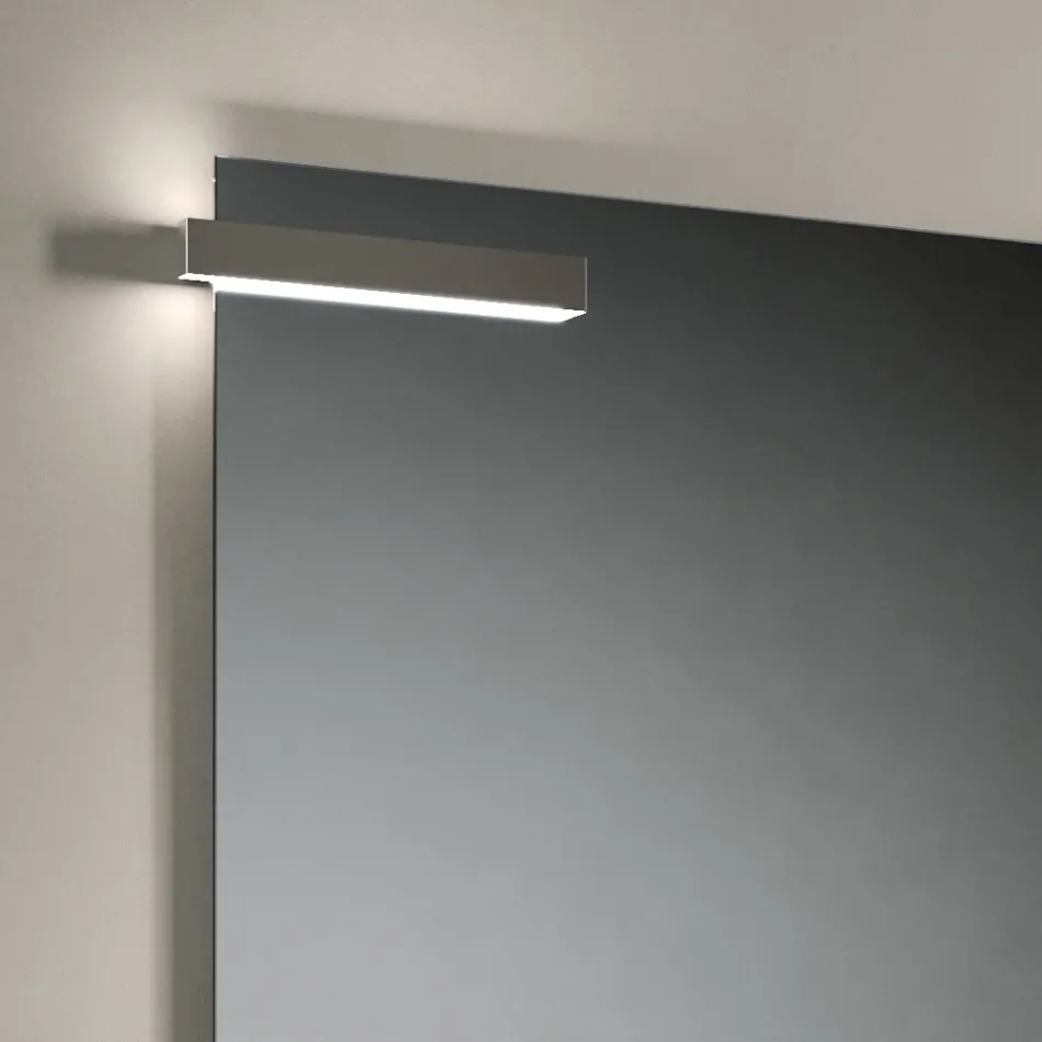 Badezimmer-Kombination mit Schubladen, Waschbecken, Spiegel und Wandschrank - Orione Viadurini