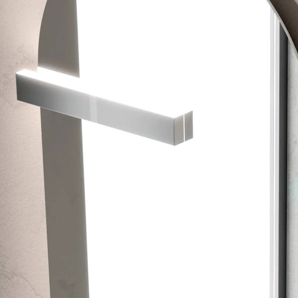 Badezimmer-Komposition mit Schublade, Waschbecken, Spiegel, Wandschrank und Regal - Elios Viadurini